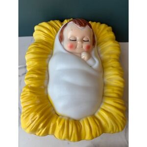 Vintage General Foam Plastics Baby Jesus Manger Blow Mold Christmas Nativity 12"